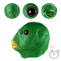 Mặt Nạ Quái Vật Cá Xanh - Phụ Kiện Cosplay Kinh Dị Vui Nhộn cho Halloween và Bữa Tiệc - Chất Liệu Silicon Cao Cấp
