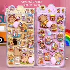 Hình Dán 3D PVC Ngộ Nghĩnh - Sticker Chú Thú Capybara, Sanrio, Thỏ, Gấu Nâu - Trang Trí DIY Đáng Yêu cho Trẻ Em