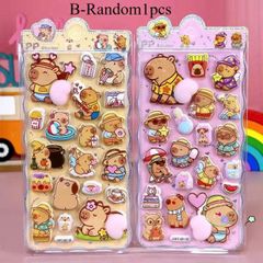 Hình Dán 3D PVC Ngộ Nghĩnh - Sticker Chú Thú Capybara, Sanrio, Thỏ, Gấu Nâu - Trang Trí DIY Đáng Yêu cho Trẻ Em