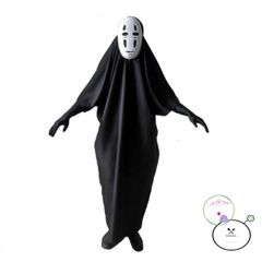 Bộ Đồ Hóa Trang Vô Diện Cho Trẻ Em và Người Lớn - Áo Choàng Đen và Mặt Nạ Cosplay Huyền Bí
