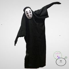 Bộ Đồ Hóa Trang Vô Diện Cho Trẻ Em và Người Lớn - Áo Choàng Đen và Mặt Nạ Cosplay Huyền Bí