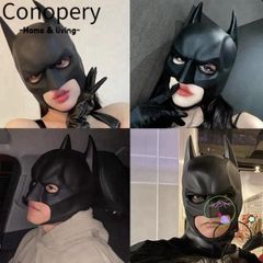 Mũ Cao Su Người Dơi Đen Cosplay - Phụ Kiện Hóa Trang Bền Bỉ Cho Halloween, Đạo Cụ Chất Lượng Cao, Unisex