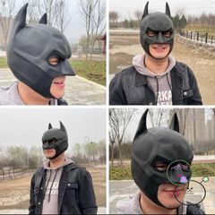 Mũ Cao Su Người Dơi Đen Cosplay - Phụ Kiện Hóa Trang Bền Bỉ Cho Halloween, Đạo Cụ Chất Lượng Cao, Unisex