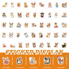 Bộ Sticker Chó Corgi Mông Bự Cute Chống Nước - Hình Dán Đa Dạng 5/20/40/100 Cái Cho Laptop, Mũ Bảo Hiểm, Vali