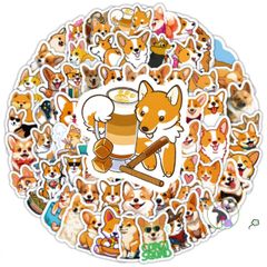 Bộ Sticker Chó Corgi Mông Bự Cute Chống Nước - Hình Dán Đa Dạng 5/20/40/100 Cái Cho Laptop, Mũ Bảo Hiểm, Vali