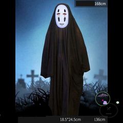 Bộ trang phục Vô Diện Halloween - Áo choàng đen, mặt nạ và găng tay đầy đủ phụ kiện cho lễ hội hóa trang ấn tượng