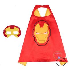 Áo Choàng Siêu Nhân Kèm Mặt Nạ Cho Bé - Quà Tặng Lễ Hội, Sinh Nhật, Halloween - Chất Liệu Phi Bóng 70x70cm
