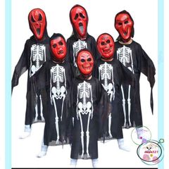 Áo choàng Halloween kèm mũ - Bộ trang phục hóa trang đầu lâu, xương, dơi, ma cà rồng - Phong cách Châu Âu ấn tượng