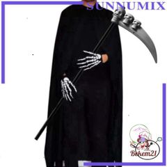 Bộ Hóa Trang Thần Chết 4 Món - Áo Choàng, Mặt Nạ, Lưỡi Hái & Găng Tay Cho Halloween - Thời Trang Kinh Dị Cho Trẻ Em