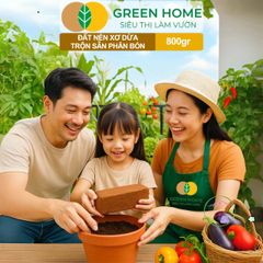 Đất Nén Hữu Cơ GreenHome 800gr - Viên Nén Phân Bón Tăng Trưởng Rau Hoa, Nở Gấp 5 Lần, Tiện Lợi, Tái Sử Dụng
