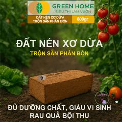 Đất Nén Hữu Cơ GreenHome 800gr - Viên Nén Phân Bón Tăng Trưởng Rau Hoa, Nở Gấp 5 Lần, Tiện Lợi, Tái Sử Dụng