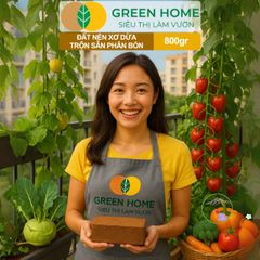 Đất Nén Hữu Cơ GreenHome 800gr - Viên Nén Phân Bón Tăng Trưởng Rau Hoa, Nở Gấp 5 Lần, Tiện Lợi, Tái Sử Dụng