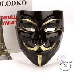 Mặt Nạ Hacker Anonymous Lộng Lẫy - Phụ Kiện Thời Trang Cosplay & Halloween Màu Vàng, Bạc, Đen, Trắng, Chất Liệu Bền Chắc