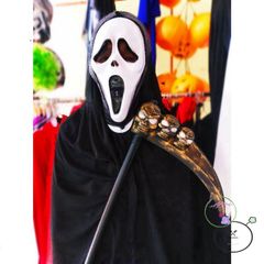 Bộ đồ Halloween Thần Chết - Áo Choàng, Mặt Nạ & Lưỡi Hái Cho Tiệc Hóa Trang, Phụ Kiện Độc Đáo