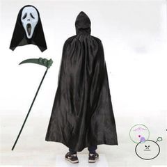 Bộ đồ Halloween Thần Chết - Áo Choàng, Mặt Nạ & Lưỡi Hái Cho Tiệc Hóa Trang, Phụ Kiện Độc Đáo