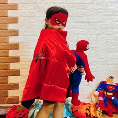 Áo choàng Spider-Man cho trẻ em kèm mặt nạ Halloween - Trang phục cosplay siêu anh hùng thú vị cho bé yêu