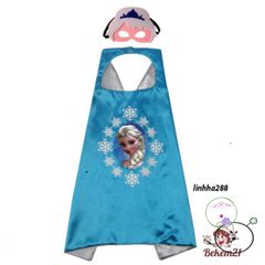 Bộ Trang Phục Công Chúa Elsa & Anna Kèm Mặt Nạ - Thời Trang Halloween Cho Bé 2-8 Tuổi, Chất Liệu Cotton An Toàn