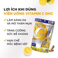 Viên Uống DHC Vitamin C Nhật Bản Giúp Trắng Da - 60 Viên Vitamin C Chính Hãng Hỗ Trợ Làm Sáng Da và Tăng Cường Đề Kháng