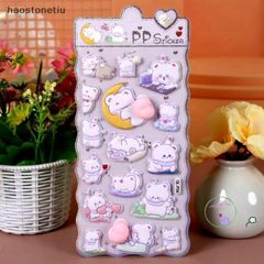 Hình Dán 3D Mềm Mại Hình Thỏ, Gấu, Chó Dễ Thương - Phụ Kiện Trang Trí Sổ, Cốc, Laptop Chất Lượng Cao