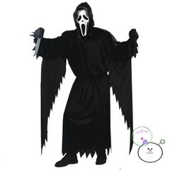 Bộ trang phục Thần Chết huyền bí kèm mặt nạ Halloween cho người lớn - Áo dài, găng tay, chất liệu polyester, Cosplay lễ hội