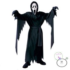 Bộ trang phục Thần Chết huyền bí kèm mặt nạ Halloween cho người lớn - Áo dài, găng tay, chất liệu polyester, Cosplay lễ hội