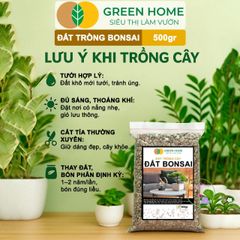 Đất Trồng Bonsai GreenHome 500Gr - Khả Năng Giữ Ẩm Tối Ưu, Thoáng Khí Tự Nhiên, Phát Triển Rễ Mạnh Mẽ Cho Cây Cảnh
