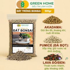 Đất Trồng Bonsai GreenHome 500Gr - Khả Năng Giữ Ẩm Tối Ưu, Thoáng Khí Tự Nhiên, Phát Triển Rễ Mạnh Mẽ Cho Cây Cảnh