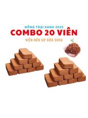 Bộ 20 Viên Phân Đất Trồng Cây Hữu Cơ Từ Xơ Dừa - Giúp Trồng Rau Sạch, Hoa Cảnh Dễ Dàng và An Toàn