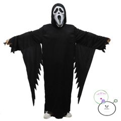 Bộ trang phục Thần Chết Bí Ẩn Halloween - Áo, Mũ, Thắt Lưng và Găng Tay Cosplay cho Người Lớn và Trẻ Em