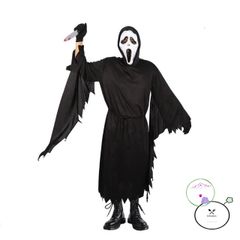 Bộ trang phục Thần Chết Bí Ẩn Halloween - Áo, Mũ, Thắt Lưng và Găng Tay Cosplay cho Người Lớn và Trẻ Em