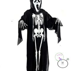 Bộ trang phục Thần Chết Halloween - Áo xương và mặt nạ ma quái cho lễ hội hóa trang ấn tượng