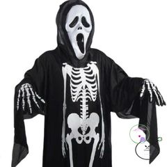 Bộ trang phục Thần Chết Halloween - Áo xương và mặt nạ ma quái cho lễ hội hóa trang ấn tượng