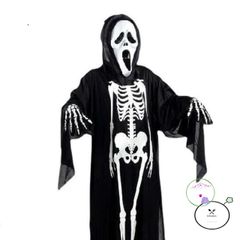 Bộ trang phục Thần Chết Halloween - Áo xương và mặt nạ ma quái cho lễ hội hóa trang ấn tượng