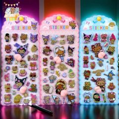Miếng Dán 3D Hello Kitty Dễ Thương - Quà Tặng Trang Trí Laptop & Sổ Lưu Niệm, Giảm Căng Thẳng, Chất Liệu Cao Cấp