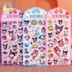 Miếng Dán 3D Hello Kitty Dễ Thương - Quà Tặng Trang Trí Laptop & Sổ Lưu Niệm, Giảm Căng Thẳng, Chất Liệu Cao Cấp