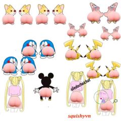 Thẻ Dán Silicon Hình Mông Đào Đáng Yêu Cho Laptop - Mochi Squishy 3D Giảm Stress, Tô Điểm Điện Thoại Thú Vị