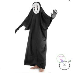 Set Cosplay Huyền Bí - Áo Choàng Đen Vô Diện, Mặt Nạ và Găng Tay Đen cho Bé và Người Lớn - Thời Trang Độc Lạ