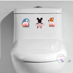 Sticker 3D Silicon Mông Dễ Thương - Dán Trang Trí Ô Tô, Điện Thoại, Tủ Lạnh Hình Doremon, Corgi, Crayon Shin-chan