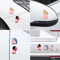 Sticker 3D Silicon Mông Dễ Thương - Dán Trang Trí Ô Tô, Điện Thoại, Tủ Lạnh Hình Doremon, Corgi, Crayon Shin-chan