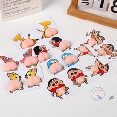 Nhãn Dán 3D Mông Độc Đáo - Bộ 2 Miếng Trang Trí Ô Tô Gương Chiếu Hậu Chống Va Chạm, Silicone Dán Kính Di Động