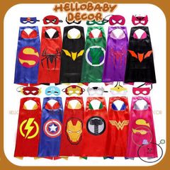 Áo Choàng Siêu Nhân Kèm Mặt Nạ Hóa Trang Halloween - Thời Trang Cho Bé 2-5 Tuổi, Phụ Kiện Tiệc Halloween, Người Nhện, Batman, Elsa