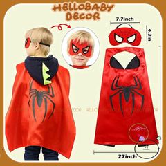 Áo Choàng Siêu Nhân Kèm Mặt Nạ Hóa Trang Halloween - Thời Trang Cho Bé 2-5 Tuổi, Phụ Kiện Tiệc Halloween, Người Nhện, Batman, Elsa