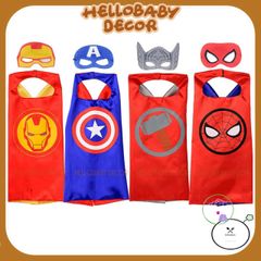 Áo Choàng Siêu Nhân Kèm Mặt Nạ Hóa Trang Halloween - Thời Trang Cho Bé 2-5 Tuổi, Phụ Kiện Tiệc Halloween, Người Nhện, Batman, Elsa
