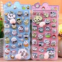 Nhãn dán Kawaii hình thú 3D mềm mại - Bộ 4 miếng dán bong bóng đáng yêu cho điện thoại và trang trí nội thất
