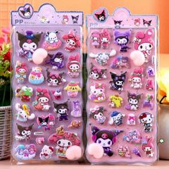 Nhãn dán Kawaii hình thú 3D mềm mại - Bộ 4 miếng dán bong bóng đáng yêu cho điện thoại và trang trí nội thất