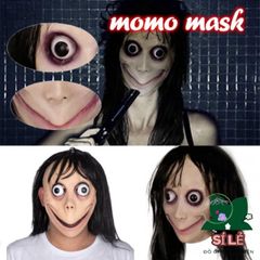 Mặt Nạ Kinh Dị Halloween Momo - Phụ Kiện Tiệc Hóa Trang Độc Đáo, Chất Liệu Nhựa Cao Cấp, Kích Thước Thích Hợp 24x17cm