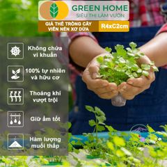 Viên Nén Xơ Dừa GreenHome - Giải Pháp Ơm Hạt Tăng Trưởng Nhanh Chóng, Thay Thế Nylon - Dinh Dưỡng 99% cho Cây Cảnh, Dâu Tây, Rau Hoa