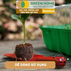 Viên Nén Xơ Dừa GreenHome - Giải Pháp Ơm Hạt Tăng Trưởng Nhanh Chóng, Thay Thế Nylon - Dinh Dưỡng 99% cho Cây Cảnh, Dâu Tây, Rau Hoa