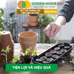 Viên Nén Xơ Dừa GreenHome - Giải Pháp Ơm Hạt Tăng Trưởng Nhanh Chóng, Thay Thế Nylon - Dinh Dưỡng 99% cho Cây Cảnh, Dâu Tây, Rau Hoa