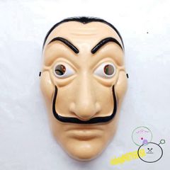 Mặt nạ Salvador Dali - Phụ kiện hóa trang La Casa De Papel (Money Heist) cho Halloween và tiệc tùng, chất liệu an toàn, màu nâu